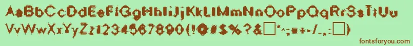 OscillateRegular Font – Brown Fonts on Green Background