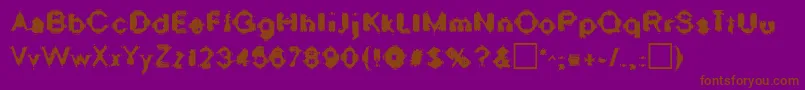 OscillateRegular-Schriftart – Braune Schriften auf violettem Hintergrund