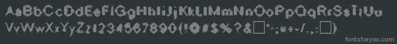 OscillateRegular-fontti – harmaat kirjasimet mustalla taustalla