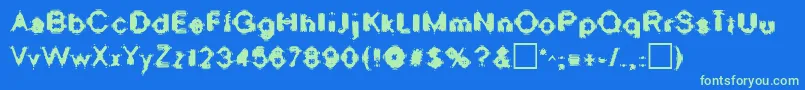 OscillateRegular Font – Green Fonts on Blue Background