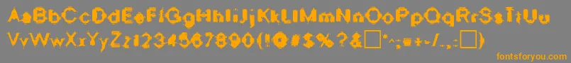 フォントOscillateRegular – オレンジの文字は灰色の背景にあります。