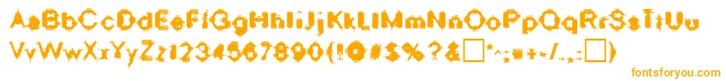 OscillateRegular-Schriftart – Orangefarbene Schriften auf weißem Hintergrund