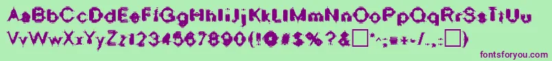 Шрифт OscillateRegular – фиолетовые шрифты на зелёном фоне