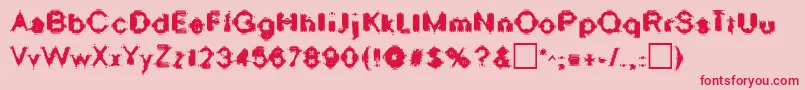 OscillateRegular-Schriftart – Rote Schriften auf rosa Hintergrund