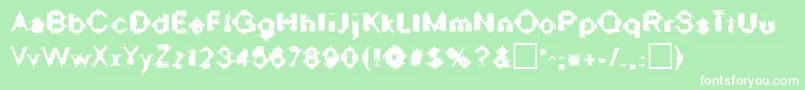 フォントOscillateRegular – 緑の背景に白い文字