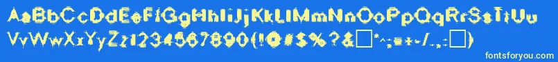 OscillateRegular Font – Yellow Fonts on Blue Background