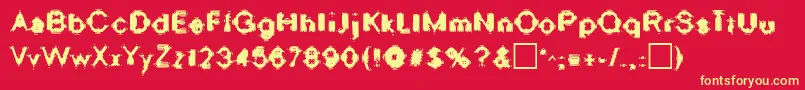 OscillateRegular Font – Yellow Fonts on Red Background