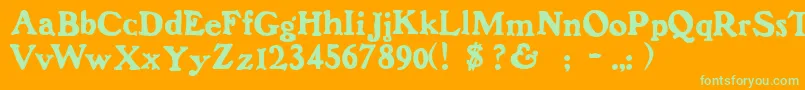 Eluthera Font – Green Fonts on Orange Background