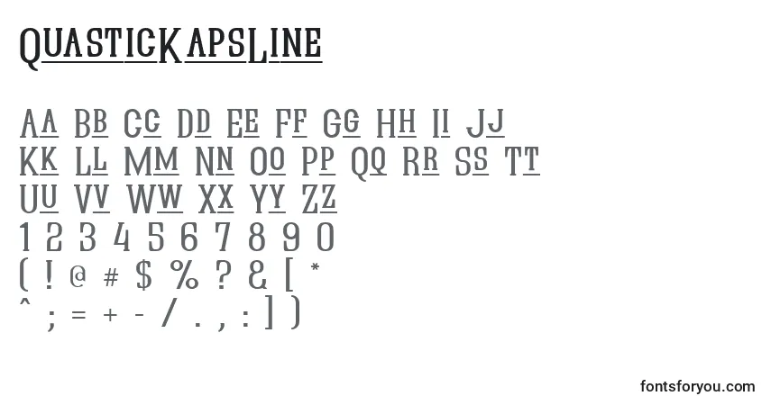 Czcionka QuasticKapsLine – alfabet, cyfry, specjalne znaki