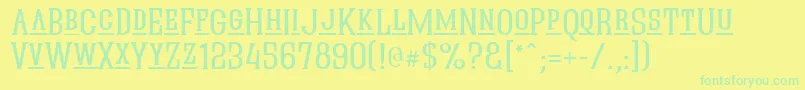 fuente QuasticKapsLine – Fuentes Verdes Sobre Fondo Amarillo