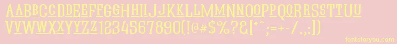 QuasticKapsLine-Schriftart – Gelbe Schriften auf rosa Hintergrund