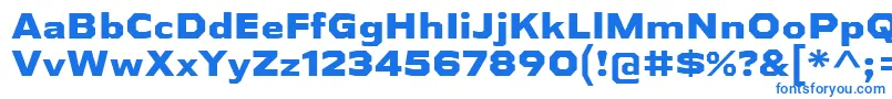 フォントAthabascaExEb – 白い背景に青い文字