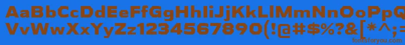AthabascaExEb Font – Brown Fonts on Blue Background
