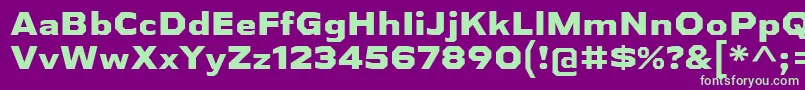 AthabascaExEb Font – Green Fonts on Purple Background