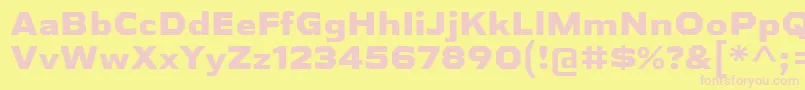 AthabascaExEb Font – Pink Fonts on Yellow Background