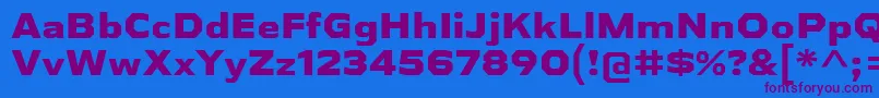 AthabascaExEb Font – Purple Fonts on Blue Background