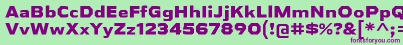 AthabascaExEb Font – Purple Fonts on Green Background