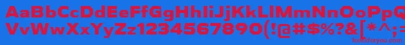 AthabascaExEb Font – Red Fonts on Blue Background