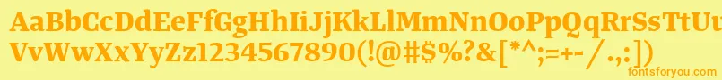 TangerserifmediumBold Font – Orange Fonts on Yellow Background