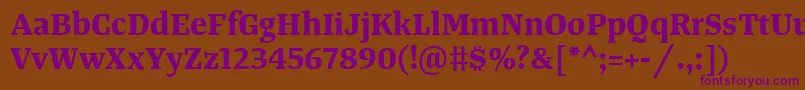 TangerserifmediumBold Font – Purple Fonts on Brown Background