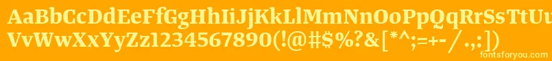 TangerserifmediumBold Font – Yellow Fonts on Orange Background