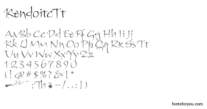 Шрифт KendoitcTt – алфавит, цифры, специальные символы