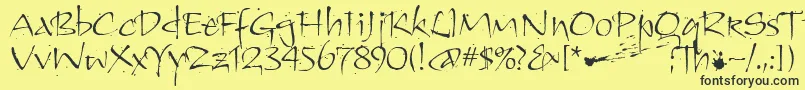 KendoitcTt Font – Black Fonts on Yellow Background