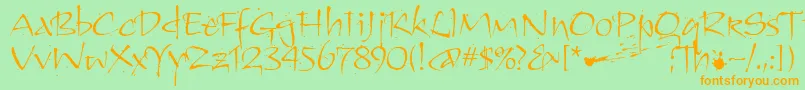 KendoitcTt Font – Orange Fonts on Green Background