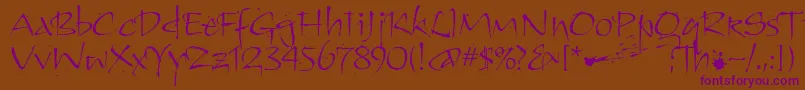 KendoitcTt Font – Purple Fonts on Brown Background