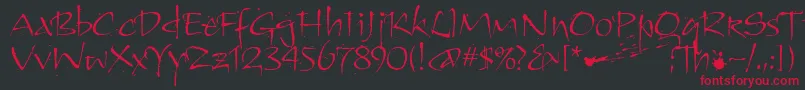 KendoitcTt Font – Red Fonts on Black Background