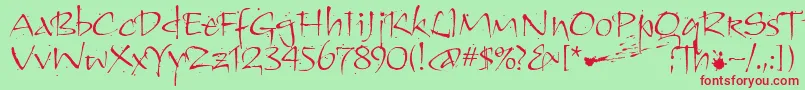 KendoitcTt Font – Red Fonts on Green Background