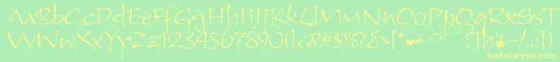 KendoitcTt Font – Yellow Fonts on Green Background