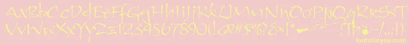 KendoitcTt-Schriftart – Gelbe Schriften auf rosa Hintergrund