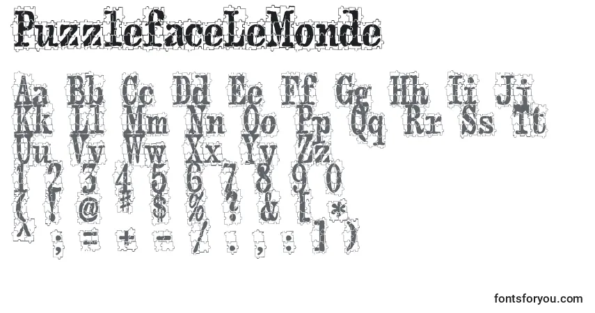 PuzzlefaceLeMonde font – alphabet, numbers, special characters
