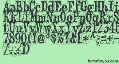 PuzzlefaceLeMonde font – Black Fonts On Green Background