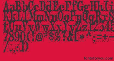 PuzzlefaceLeMonde font – Black Fonts On Red Background