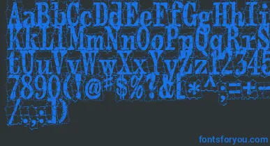 PuzzlefaceLeMonde font – Blue Fonts On Black Background
