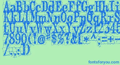 PuzzlefaceLeMonde font – Blue Fonts On Green Background