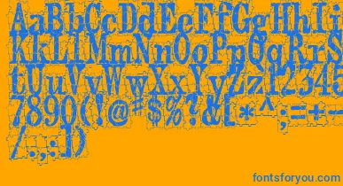 PuzzlefaceLeMonde font – Blue Fonts On Orange Background