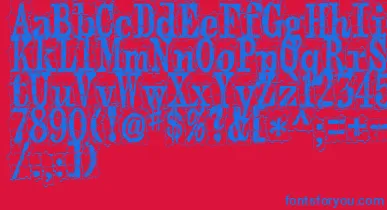 PuzzlefaceLeMonde font – Blue Fonts On Red Background