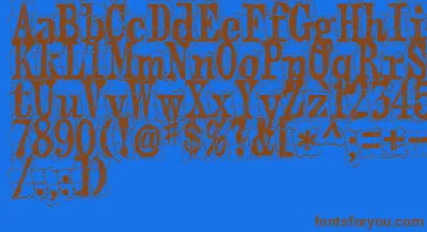 PuzzlefaceLeMonde font – Brown Fonts On Blue Background
