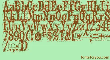 PuzzlefaceLeMonde font – Brown Fonts On Green Background