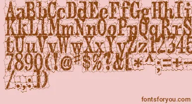 PuzzlefaceLeMonde font – Brown Fonts On Pink Background