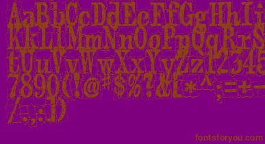 PuzzlefaceLeMonde font – Brown Fonts On Purple Background