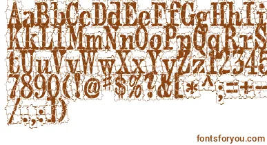 PuzzlefaceLeMonde font – Brown Fonts On White Background