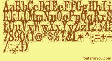 PuzzlefaceLeMonde font – Brown Fonts On Yellow Background