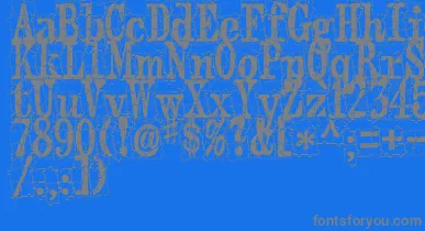 PuzzlefaceLeMonde font – Gray Fonts On Blue Background