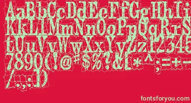 PuzzlefaceLeMonde font – Green Fonts On Red Background