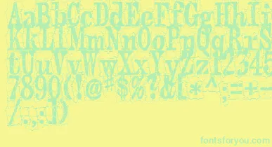 PuzzlefaceLeMonde font – Green Fonts On Yellow Background