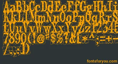 PuzzlefaceLeMonde font – Orange Fonts On Black Background